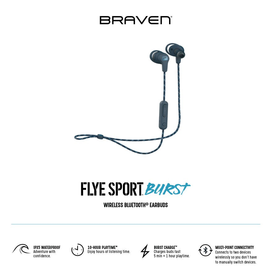 Braven Flye Sport Burst Wireless Earbuds Blue Fixim.nl